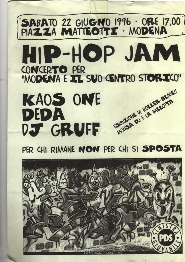 Kaos One Deda Dj Gruff 22 Giugno 1996 Modena